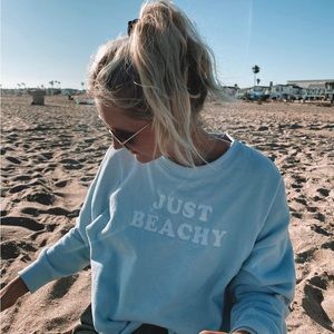 “just beachy” billabong cropped sweatshirt